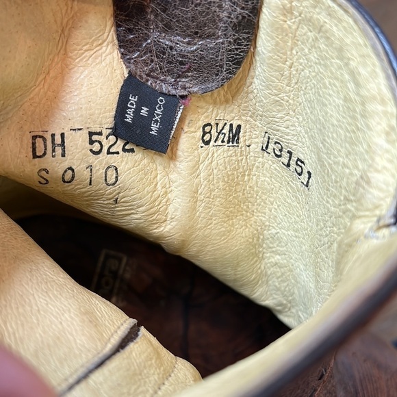 Sonora by Double H Brown Leather Studded Cowboy Booties 8 1/2M - Picture 8 of 10